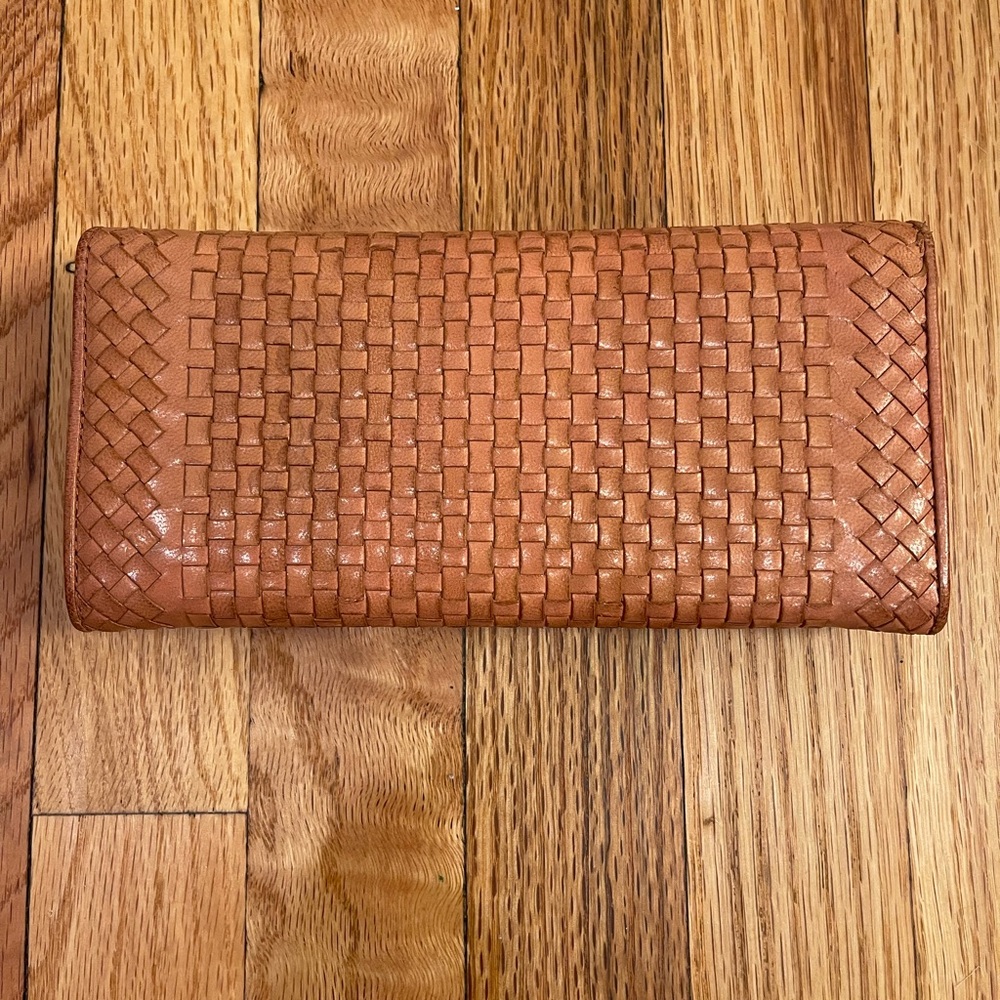 Prada Madras Woven Leather Continental Wallet in Rose - Picture 11 of 14